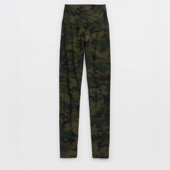 Offline by Aerie Green Camo Real Me High Waisted Crossover Legging - Picture 3 of 6